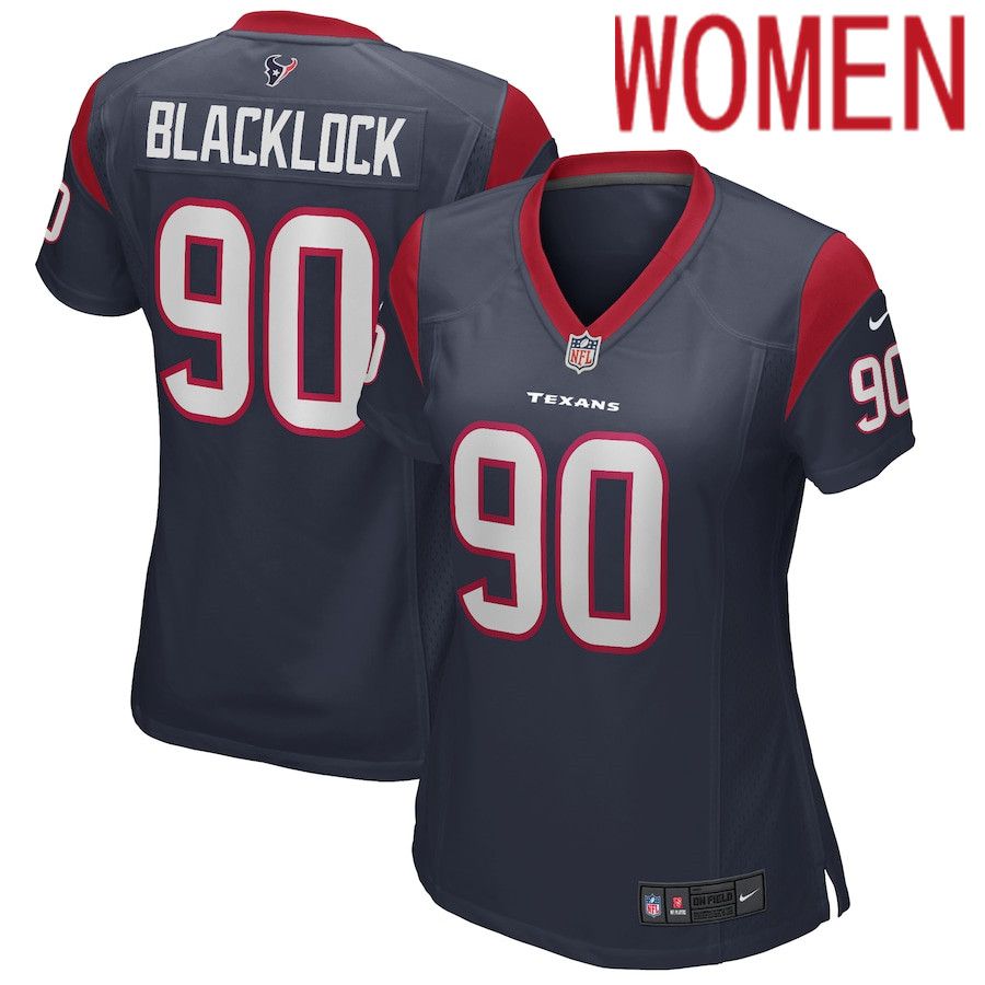 Cheap Women Houston Texans 90 Ross Blacklock Nike Navy Game NFL Jersey